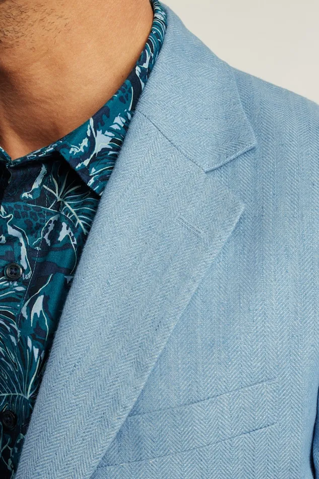 Men Bonobos Blazers and Sport Coats Jetsetter Unconstructed Italian Blazer Light Blue Herringbone Men Bonobos Blazers and Sport Coats Jetsetter Unconstructed Italian Blazer Light Blue Herringbone