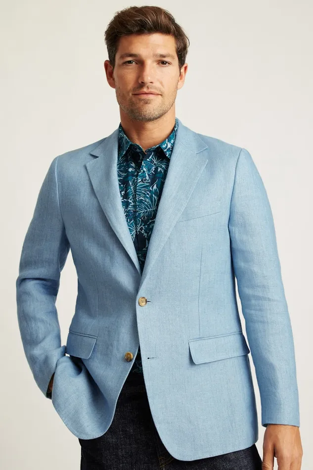 Men Bonobos Blazers and Sport Coats Jetsetter Unconstructed Italian Blazer Light Blue Herringbone Men Bonobos Blazers and Sport Coats Jetsetter Unconstructed Italian Blazer Light Blue Herringbone