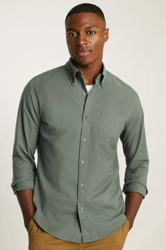 Men Bonobos Casual Shirts Everyday Oxford Shirt Classic Oxford Button Down Olive Oxford