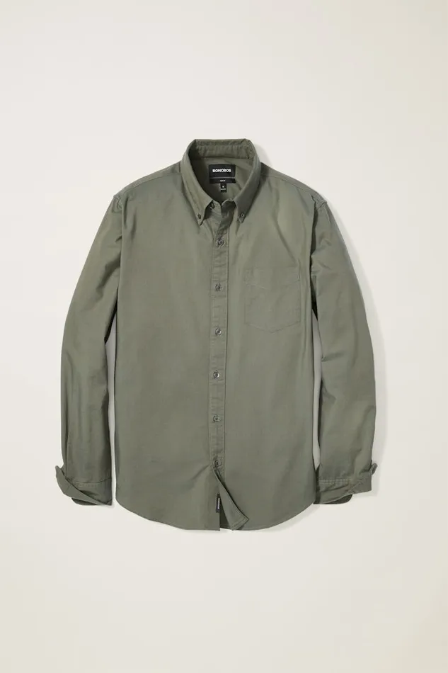 Men Bonobos Casual Shirts Everyday Oxford Shirt Classic Oxford Button Down Olive Oxford
