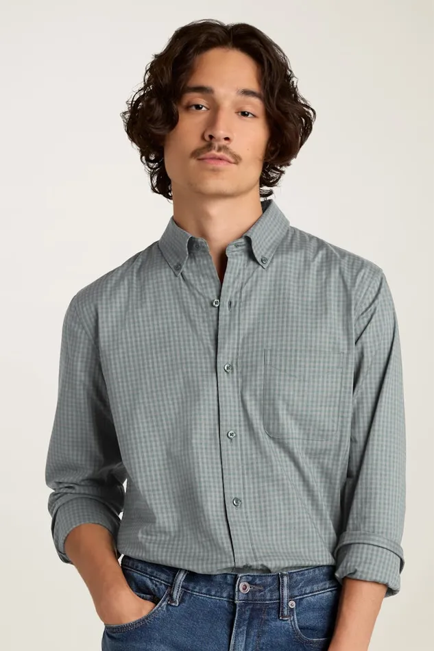 Men Bonobos Casual Shirts Stretch Everyday Shirt Bonobos Cotton Button Down Shirt Navy Olive Check