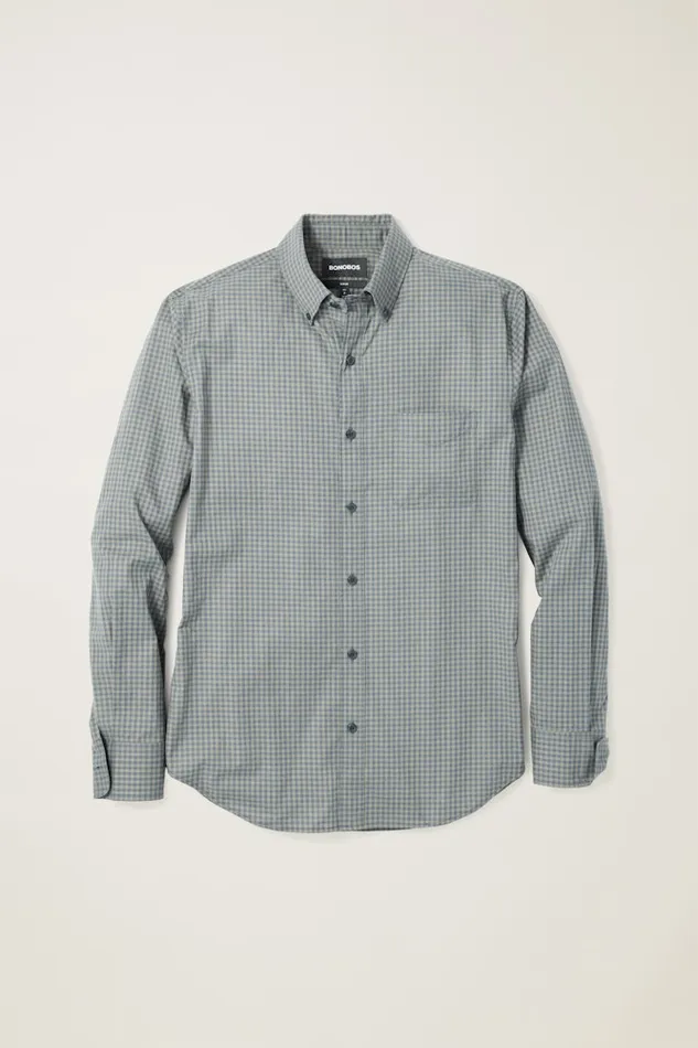 Men Bonobos Casual Shirts Stretch Everyday Shirt Bonobos Cotton Button Down Shirt Navy Olive Check