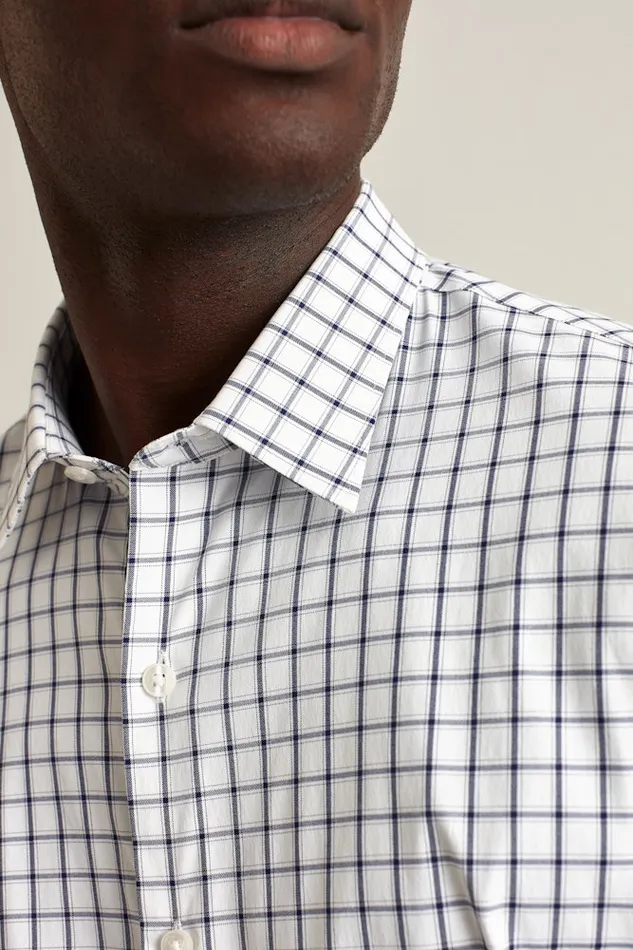 Men Bonobos Casual Shirts Tech Button Down Shirt Dark Blue Horden Check