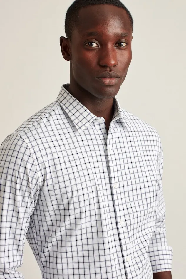Men Bonobos Casual Shirts Tech Button Down Shirt Dark Blue Horden Check