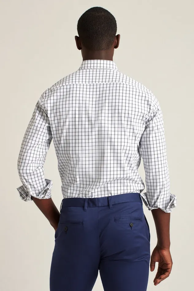 Men Bonobos Casual Shirts Tech Button Down Shirt Dark Blue Horden Check