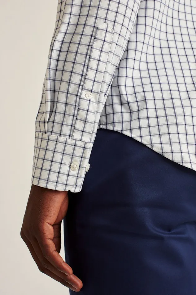 Men Bonobos Casual Shirts Tech Button Down Shirt Dark Blue Horden Check