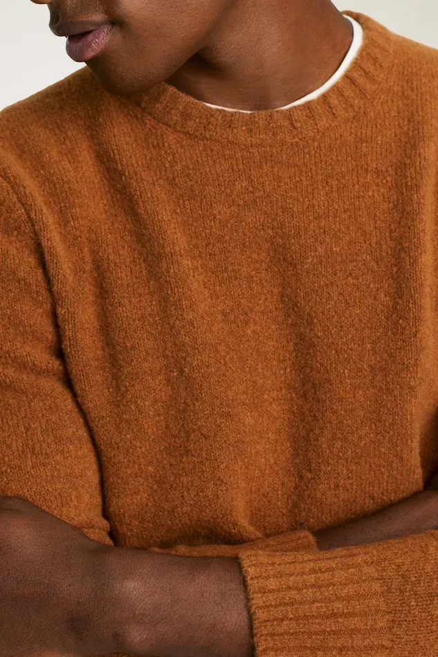 Men Bonobos Crew and VNeck Sweaters Boucle Crew Neck Sweater Camel Men Bonobos Crew and VNeck Sweaters Boucle Crew Neck Sweater Camel
