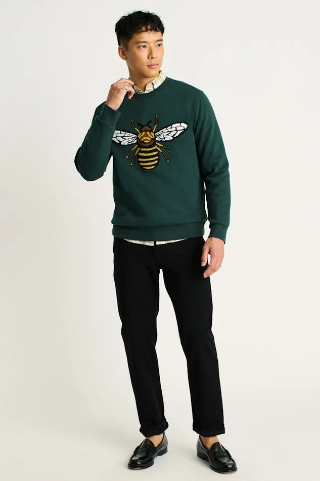 Men Bonobos Crew and VNeck Sweaters Critter Supersoft Fleece Crew Beehive Renaissance