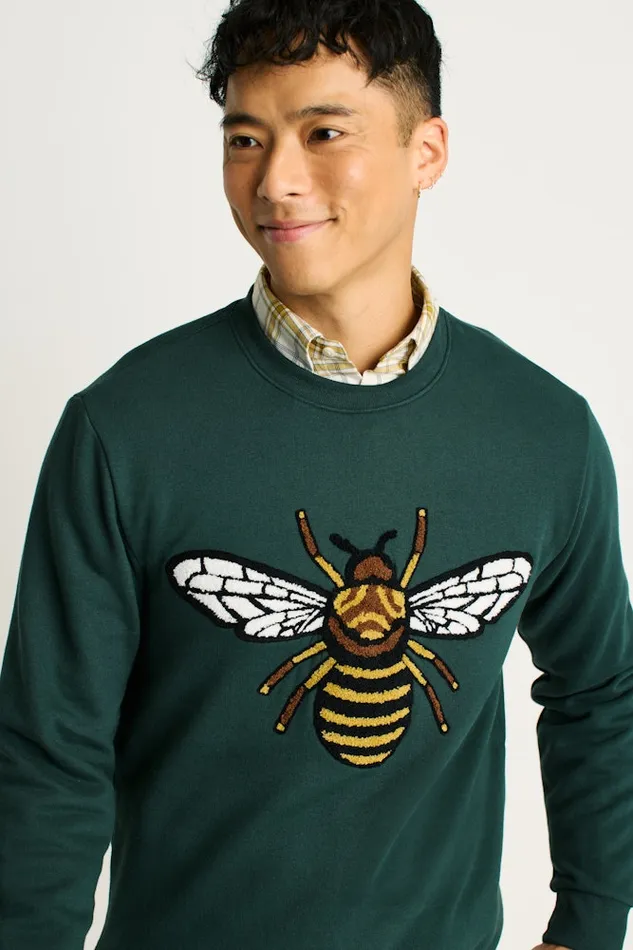 Men Bonobos Crew and VNeck Sweaters Critter Supersoft Fleece Crew Beehive Renaissance