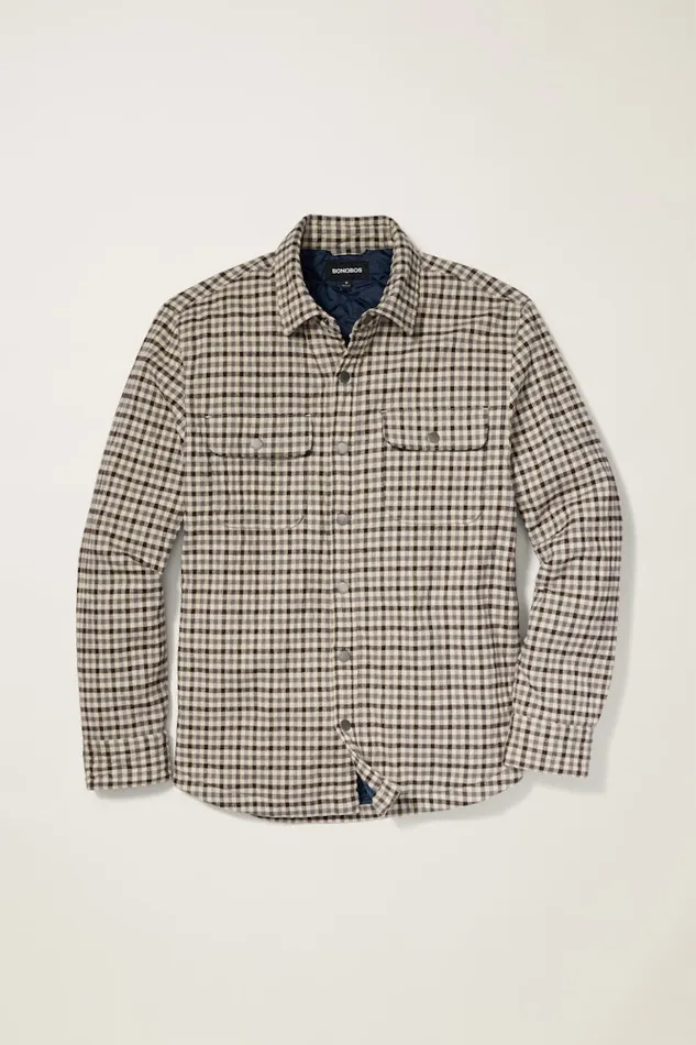 Men Bonobos Flannels and Shirt Jackets Flannel Quilted Jacket Multicolor Gingham