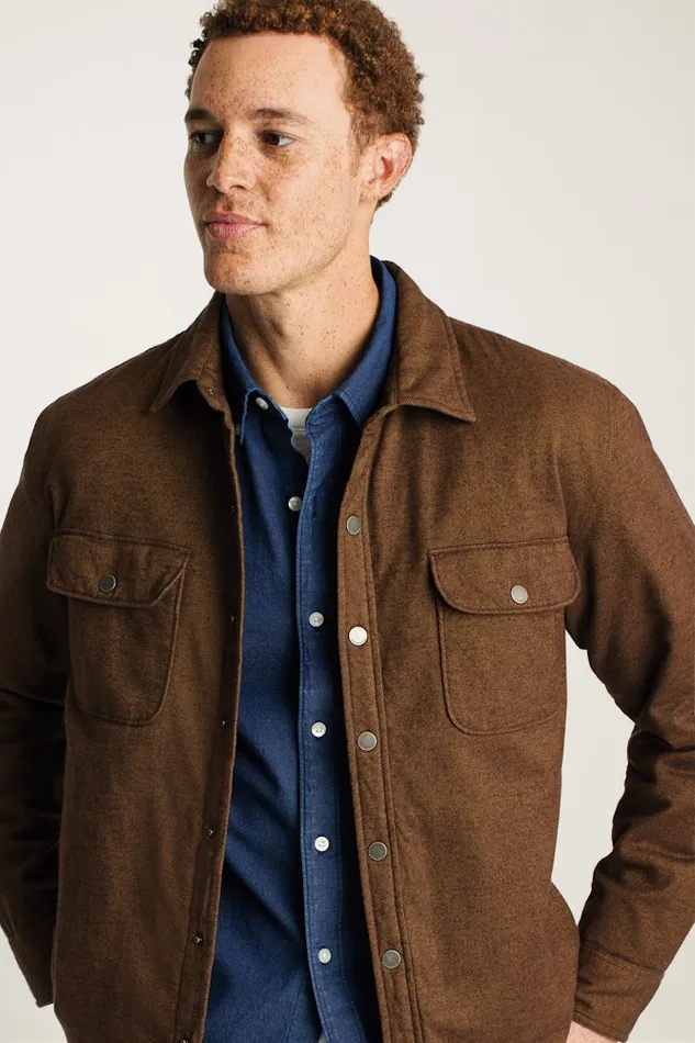 Men Bonobos Flannels and Shirt Jackets Flannel Quilted Jacket Rust Twill Dobby Men Bonobos Flannels and Shirt Jackets Flannel Quilted Jacket Rust Twill Dobby