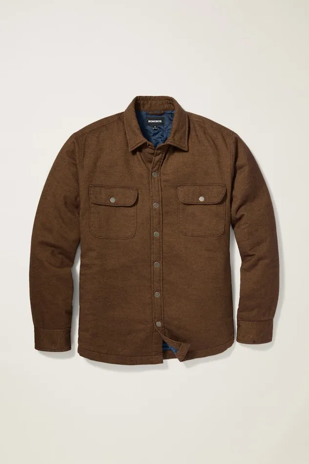 Men Bonobos Flannels and Shirt Jackets Flannel Quilted Jacket Rust Twill Dobby Men Bonobos Flannels and Shirt Jackets Flannel Quilted Jacket Rust Twill Dobby