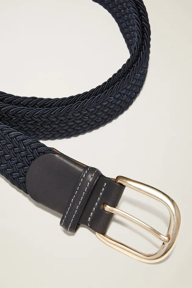 Men Bonobos Golf Belts Hats and Accessories Cinch Your Style With Bonobos039 Clubhouse Stretch Braided Belt Blue Grey
