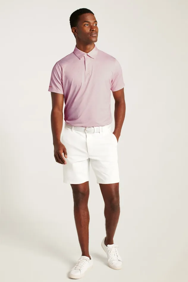 Men Bonobos Golf Polos and Tops The Performance Golf Polo Shirt Solid and Striped Pink Golf Tee Geo