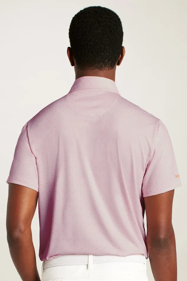 Men Bonobos Golf Polos and Tops The Performance Golf Polo Shirt Solid and Striped Pink Golf Tee Geo