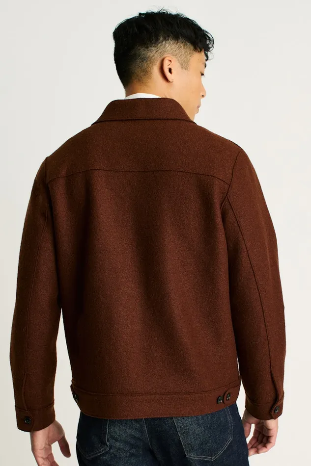 Men Bonobos Jackets and Coats Italian Brushed Wool Deck Jacket Brown Rust Men Bonobos Jackets and Coats Italian Brushed Wool Deck Jacket Brown Rust