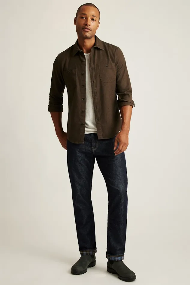 Men Bonobos Jeans Flannel Lined Jeans Resin Rinse