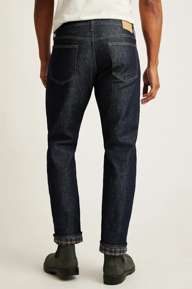Men Bonobos Jeans Flannel Lined Jeans Resin Rinse