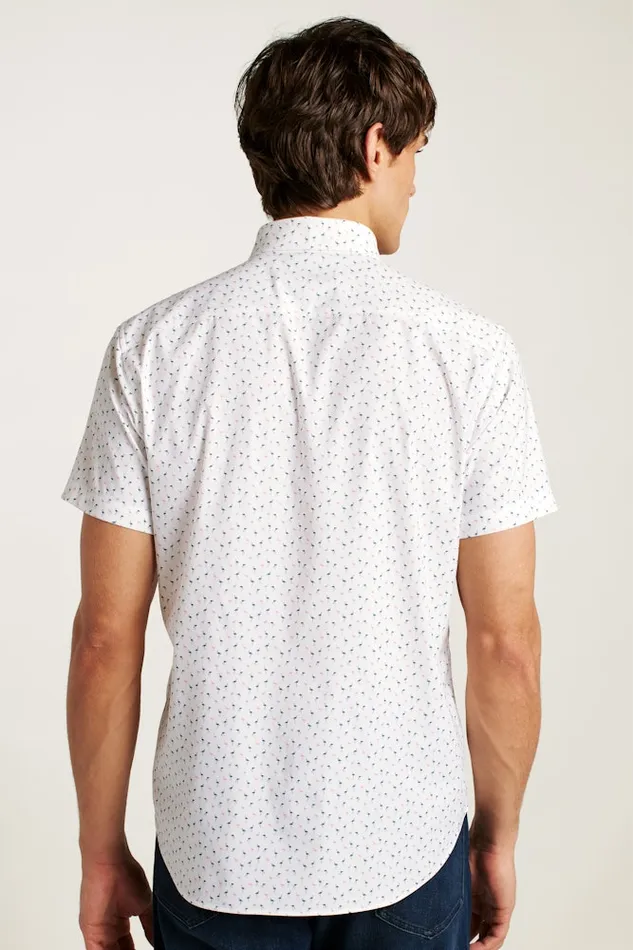 Men Bonobos Short Sleeve Shirts Tech Short Sleeve Shirt Pink And Blue Flamingo Phil