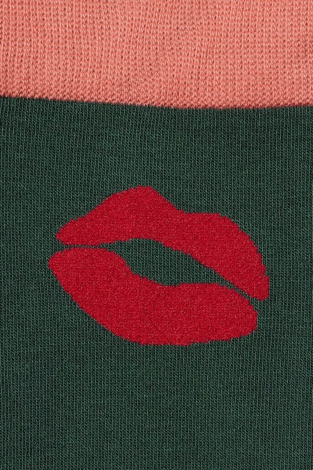 Men Bonobos Socks and Underwear Soft and Comfortable Bonobos Everyday Dress Socks Green Mistletoe Smooches