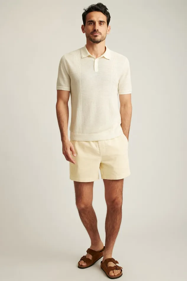 Men Bonobos Sweater Polos Hudson Italian Sweater Polo White Linen