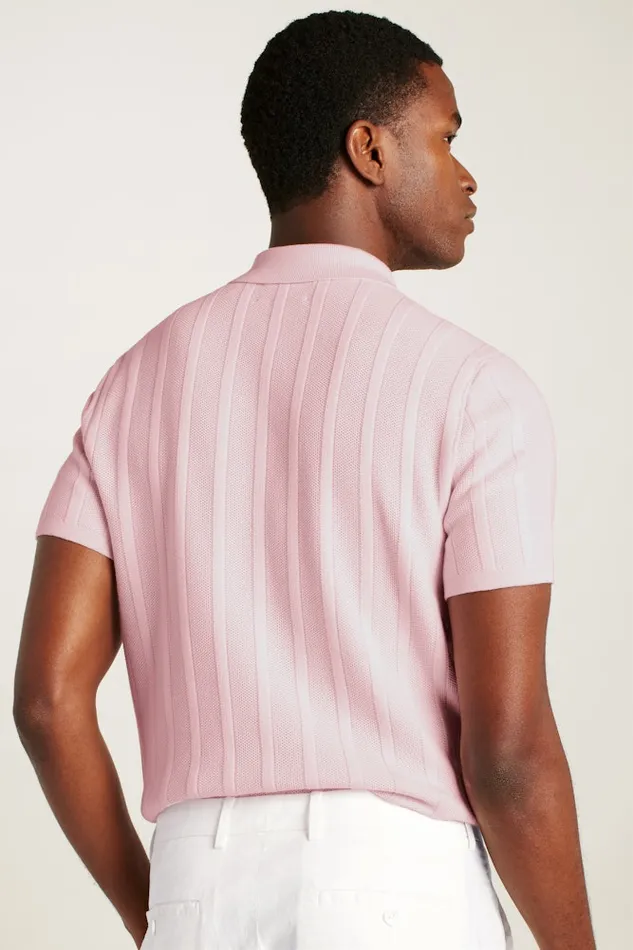 Men Bonobos Sweater Polos Hudson Sweater Polo Pink Cotton Honeycomb Men Bonobos Sweater Polos Hudson Sweater Polo Pink Cotton Honeycomb