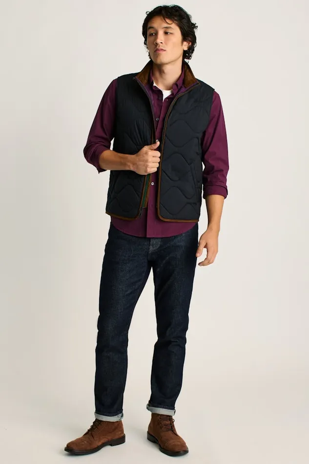 Men Bonobos Vests The Quilted Nylon Vest Jet Black