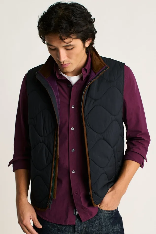 Men Bonobos Vests The Quilted Nylon Vest Jet Black