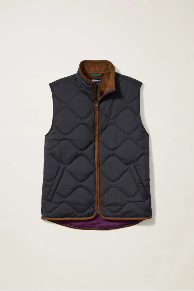 Men Bonobos Vests The Quilted Nylon Vest Jet Black
