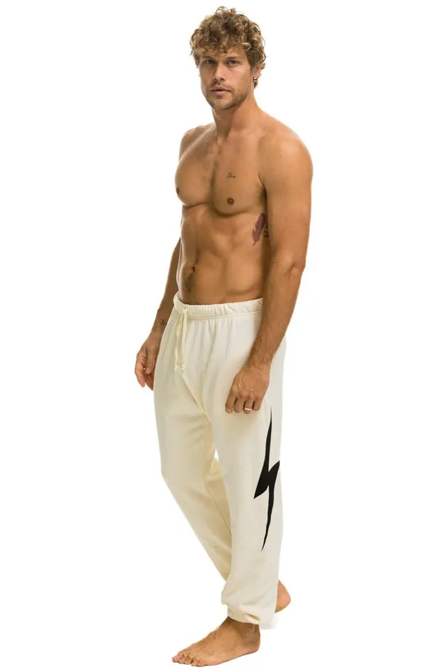 Men Bottoms Aviator Nation BOLT SWEATPANTS 8211 VINTAGE WHITE