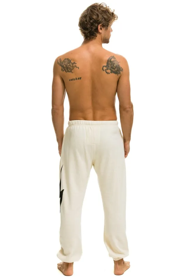 Men Bottoms Aviator Nation BOLT SWEATPANTS 8211 VINTAGE WHITE