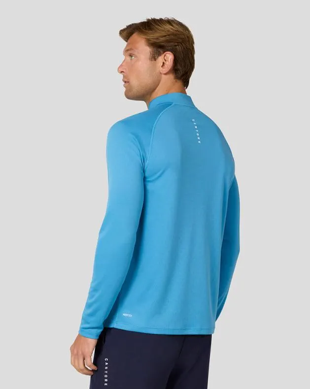 Men Castore Tops Adapt Long Sleeve Lightweight Quarter Zip Top 8211 Corn Blue