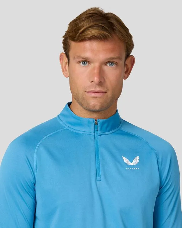 Men Castore Tops Adapt Long Sleeve Lightweight Quarter Zip Top 8211 Corn Blue
