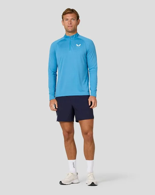 Men Castore Tops Adapt Long Sleeve Lightweight Quarter Zip Top 8211 Corn Blue