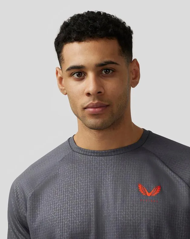 Men Castore Tops Adapt Short Sleeve Printed T Shirt 8211 Grey