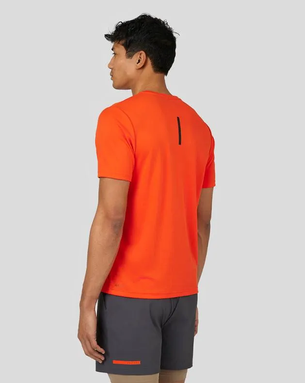 Men Castore Tops Flow Short Sleeve Graphic TShirt 8211 Deep Orange