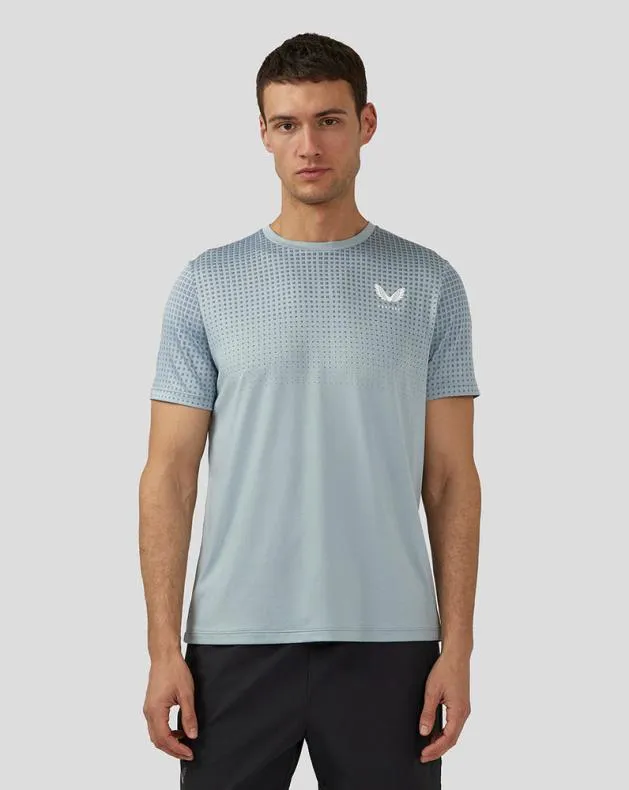 Men Castore Tops Flow Short Sleeve Knit TShirt 8211 Stone Blue