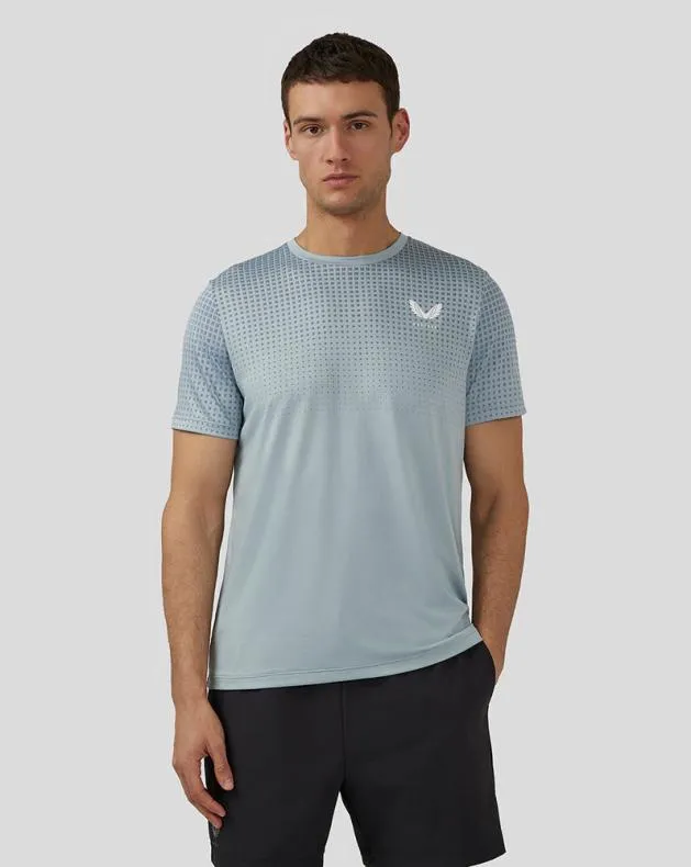 Men Castore Tops Flow Short Sleeve Knit TShirt 8211 Stone Blue