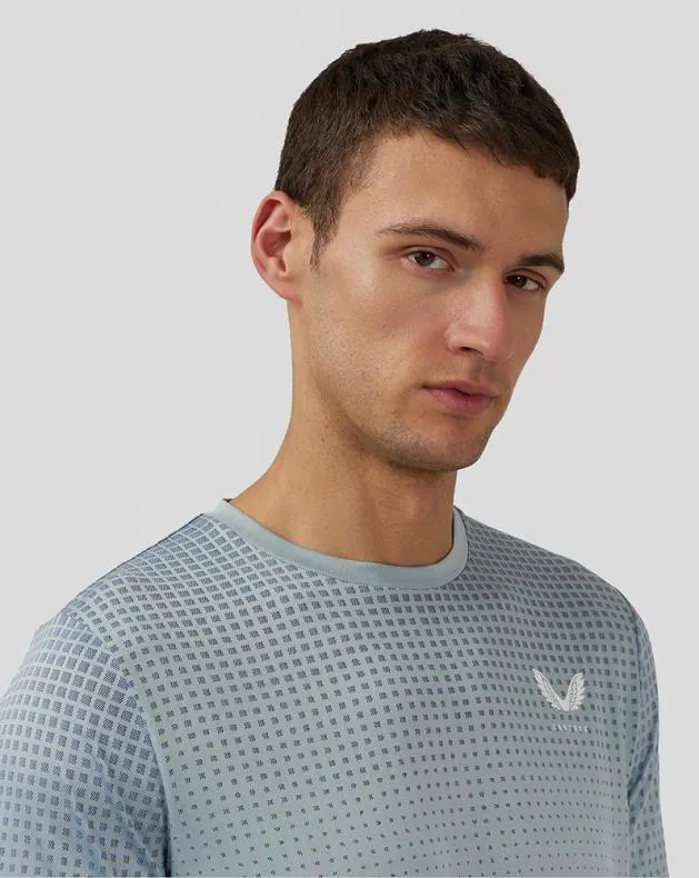 Men Castore Tops Flow Short Sleeve Knit TShirt 8211 Stone Blue