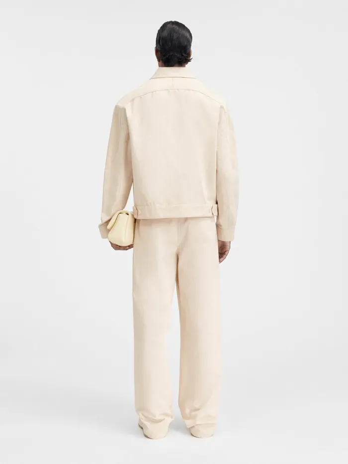 Men Coats and Jackets JACQUEMUS The Linu Jacket Beige Men Coats and Jackets JACQUEMUS The Linu Jacket Beige