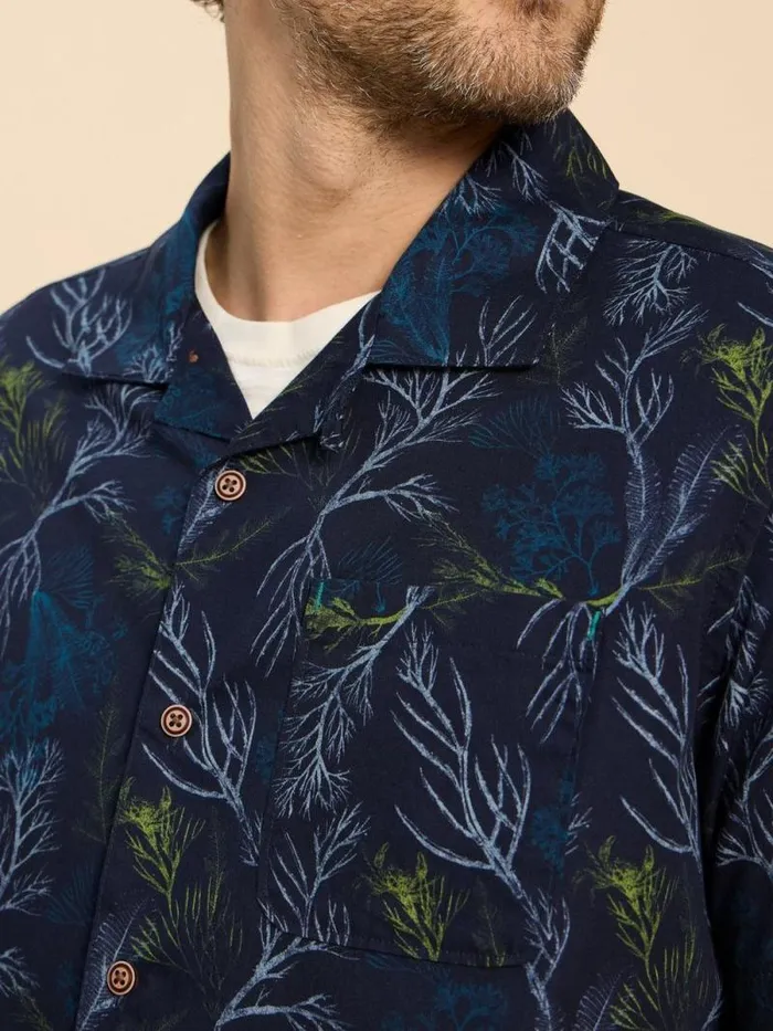 Men Crab Printed SS Shirt Navy Print White Stuff Shirts Men Crab Printed SS Shirt Navy Print White Stuff Shirts