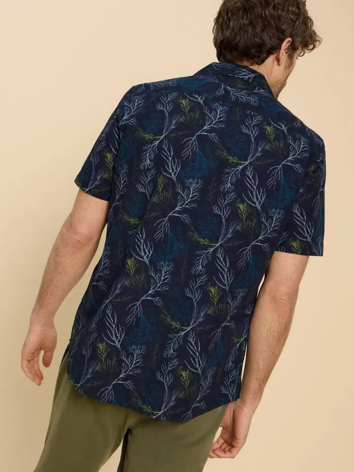 Men Crab Printed SS Shirt Navy Print White Stuff Shirts Men Crab Printed SS Shirt Navy Print White Stuff Shirts