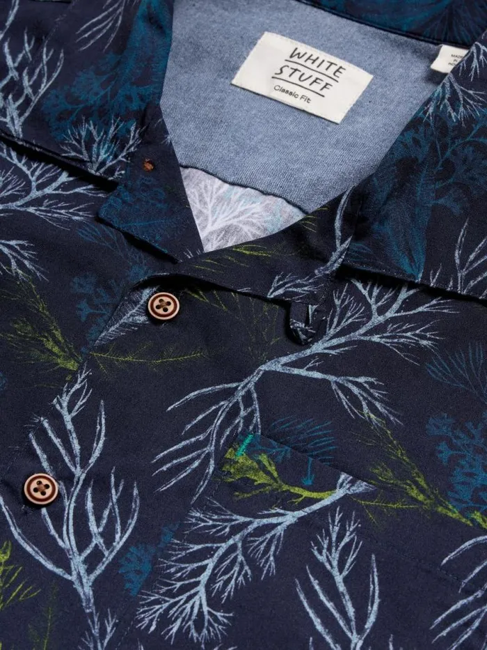 Men Crab Printed SS Shirt Navy Print White Stuff Shirts Men Crab Printed SS Shirt Navy Print White Stuff Shirts