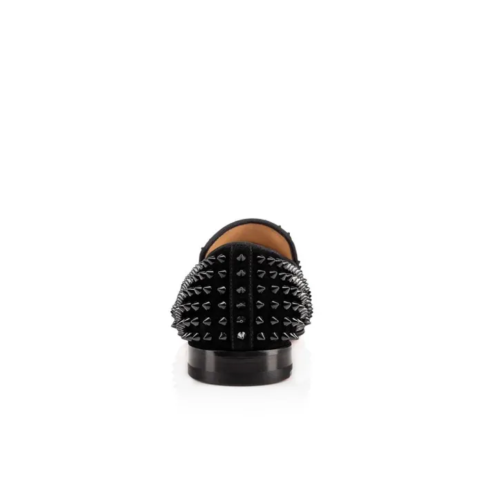 Men Dandelion Spikes Loafers 8211 Veau Velours 8211 Black Christian Louboutin Loafers and Moccasins