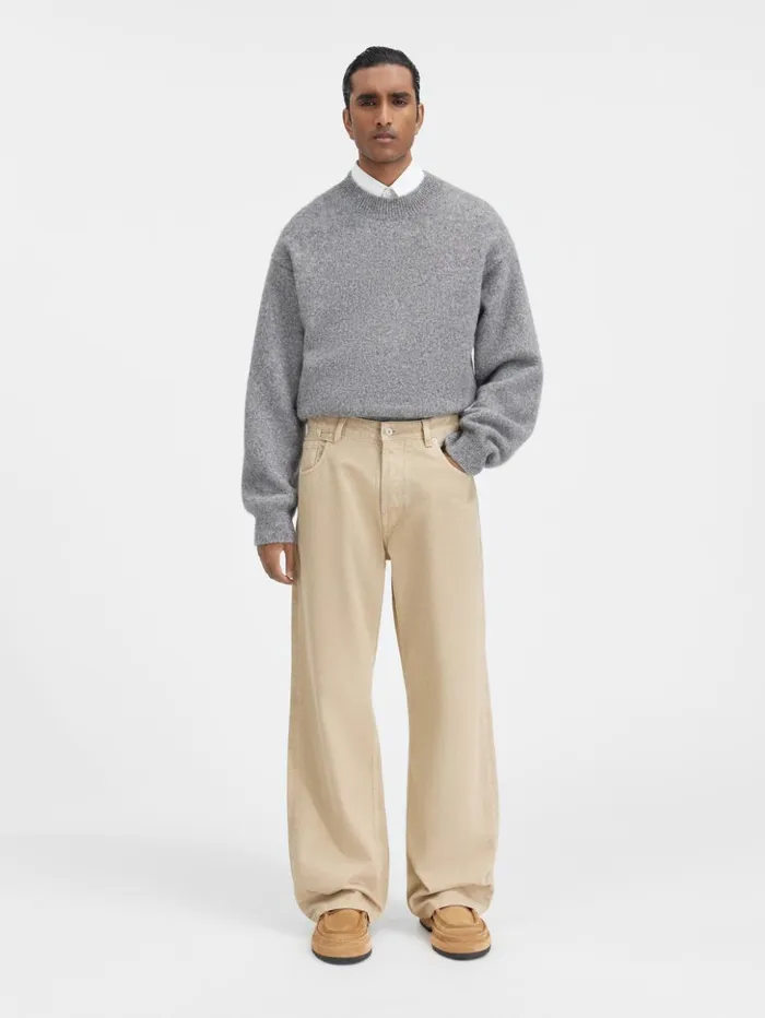 Men Denim JACQUEMUS The Wide DeNmes Denim Pants Beige