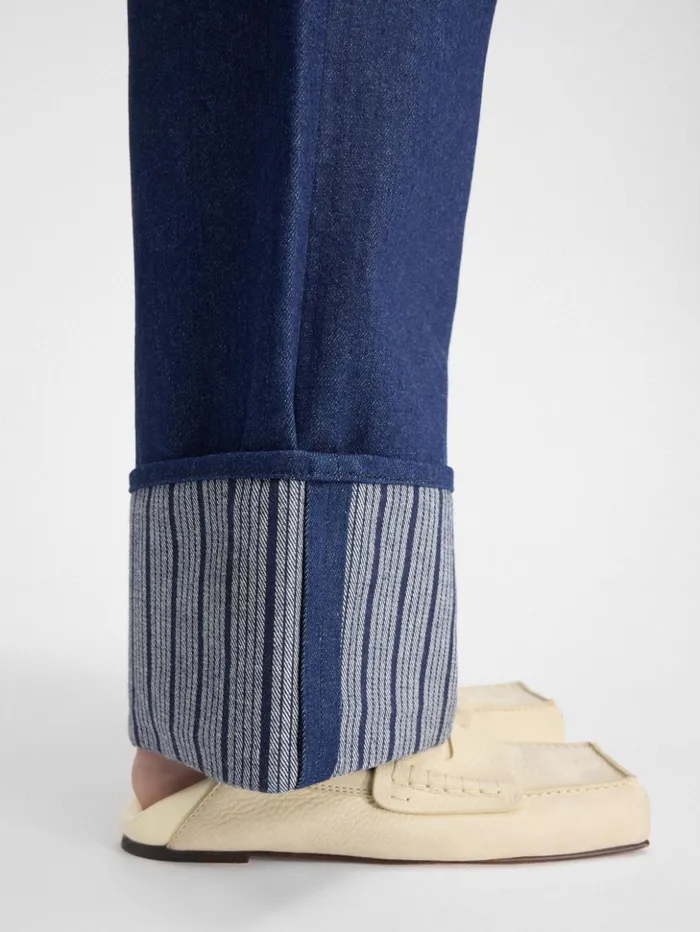 Men Denim JACQUEMUS The Wide DeNmes Denim Pants Navy Navy Stripes