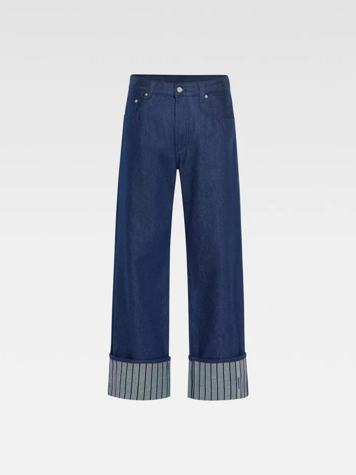 Men Denim JACQUEMUS The Wide DeNmes Denim Pants Navy Navy Stripes