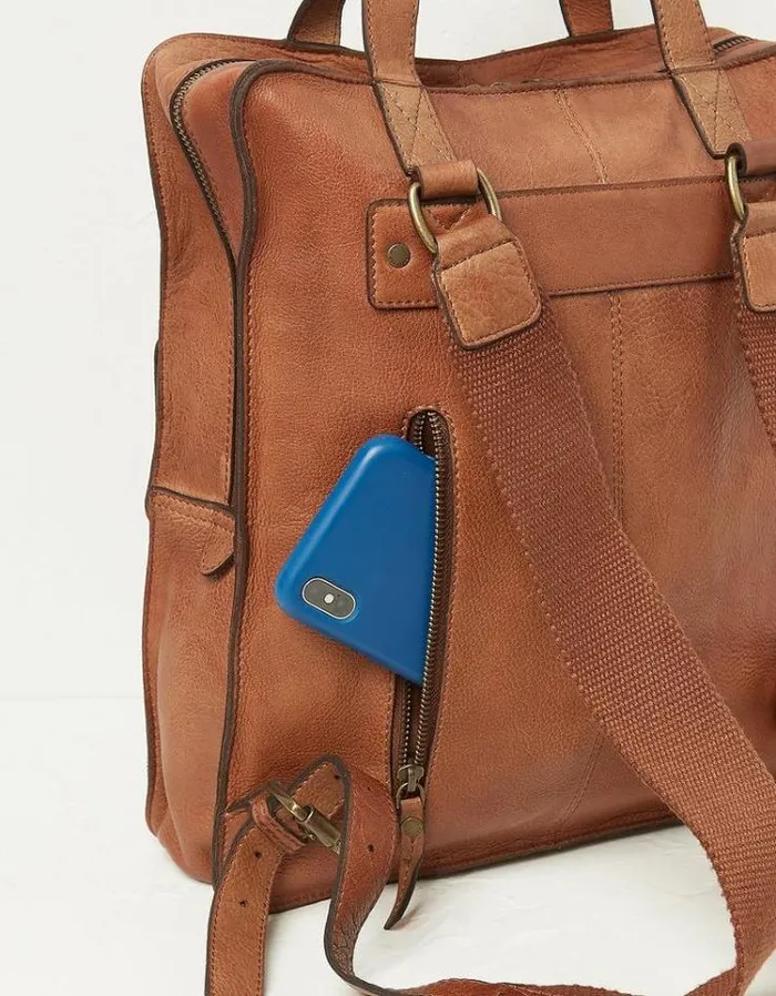 Men FatFace Bags and Wallets Windsor Leather Rucksack Chestnut Brown