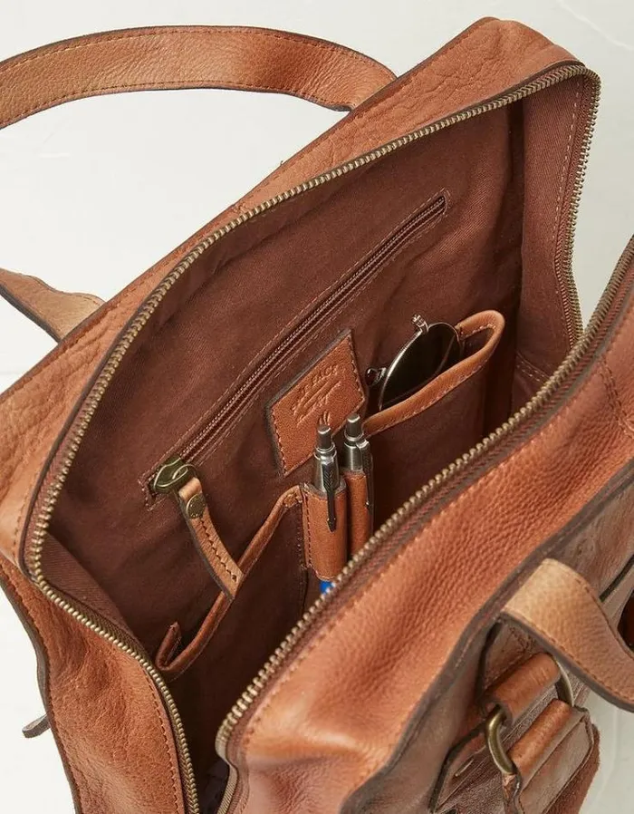Men FatFace Bags and Wallets Windsor Leather Rucksack Chestnut Brown