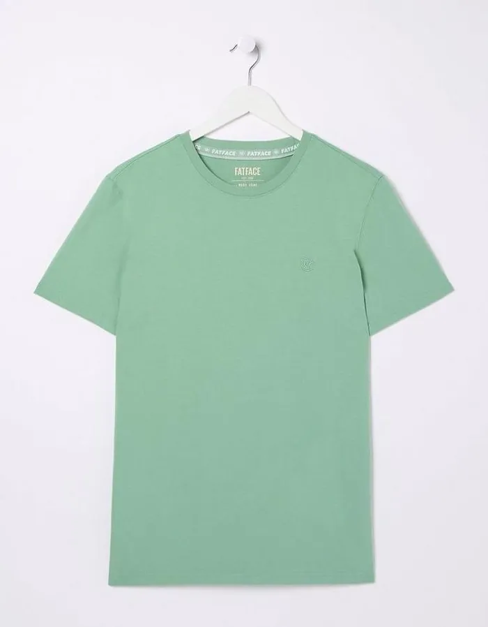 Men FatFace Nightwear and Loungewear Lulworth Organic Crew T Shirt Mint Green